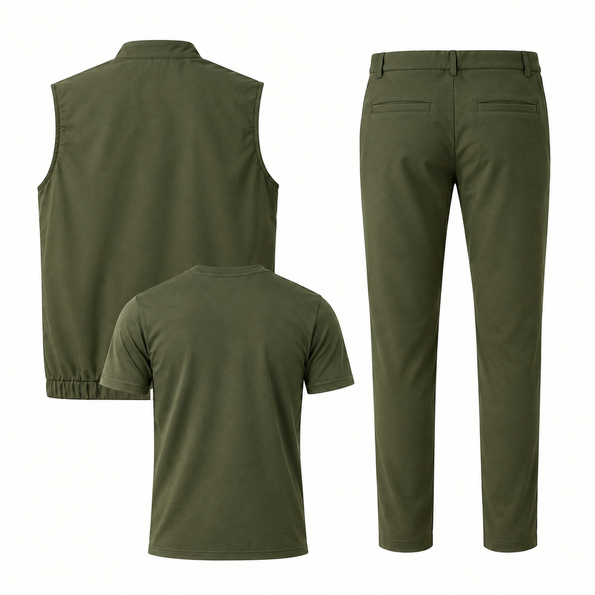Triple Gilet Layering Set Green