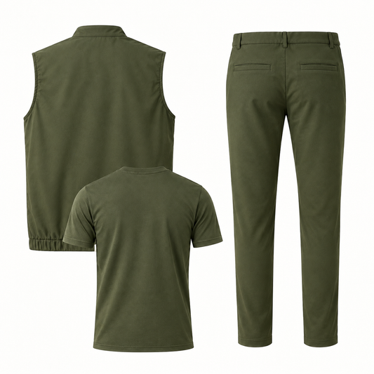 Triple Gilet Layering Set Green