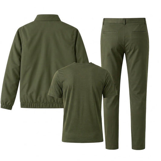 The Structured Jacket Set - Green