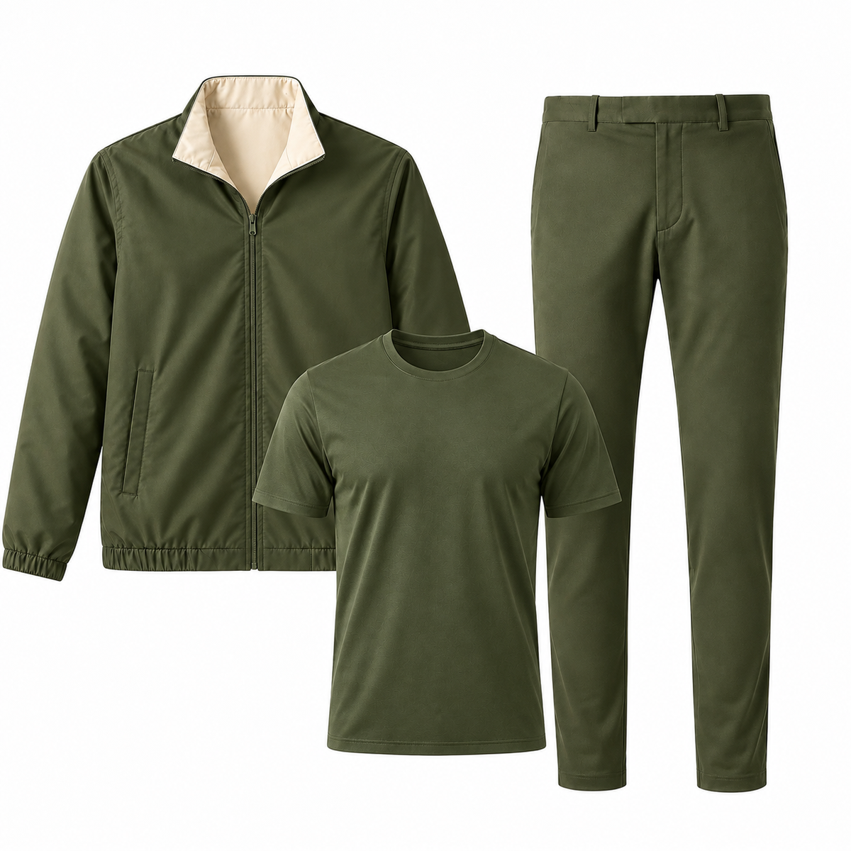 The Structured Jacket Set - Green