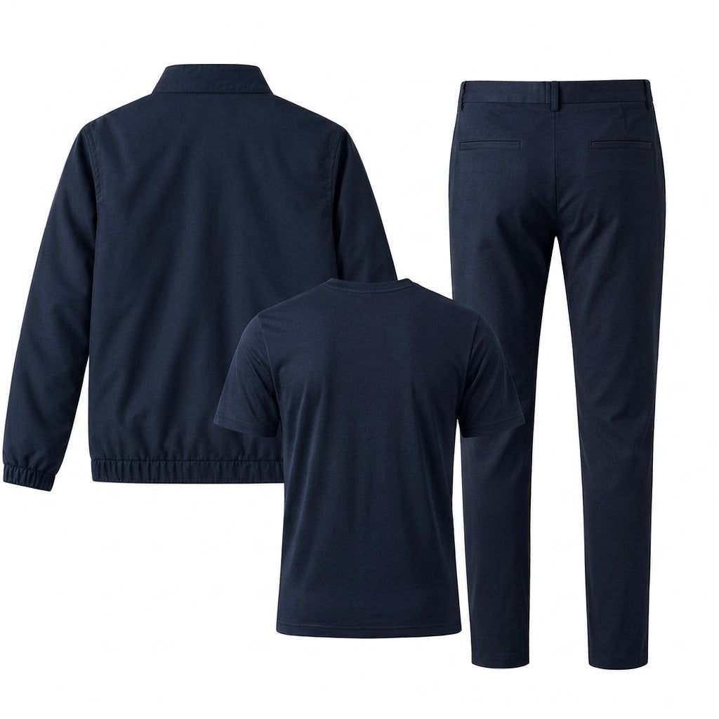 The Structured Jacket Set - Navy Blue