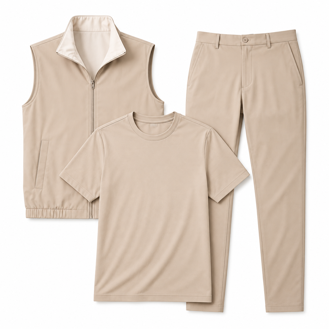 Reversible Gilet Layering Set Brown