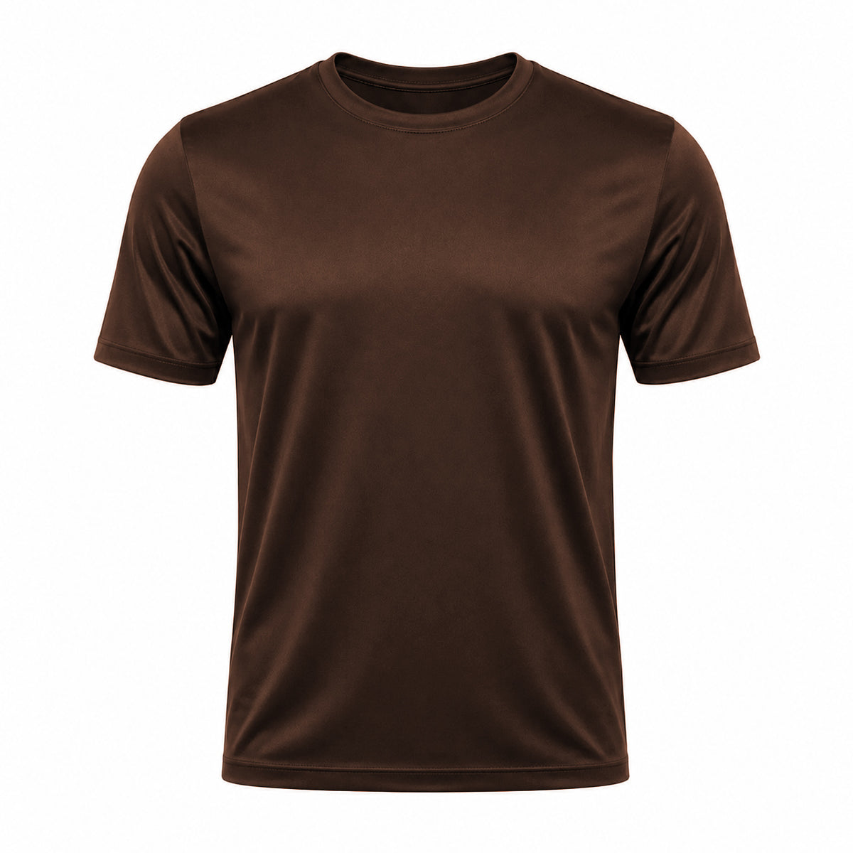Silk-Feel Crewneck Tee Brown