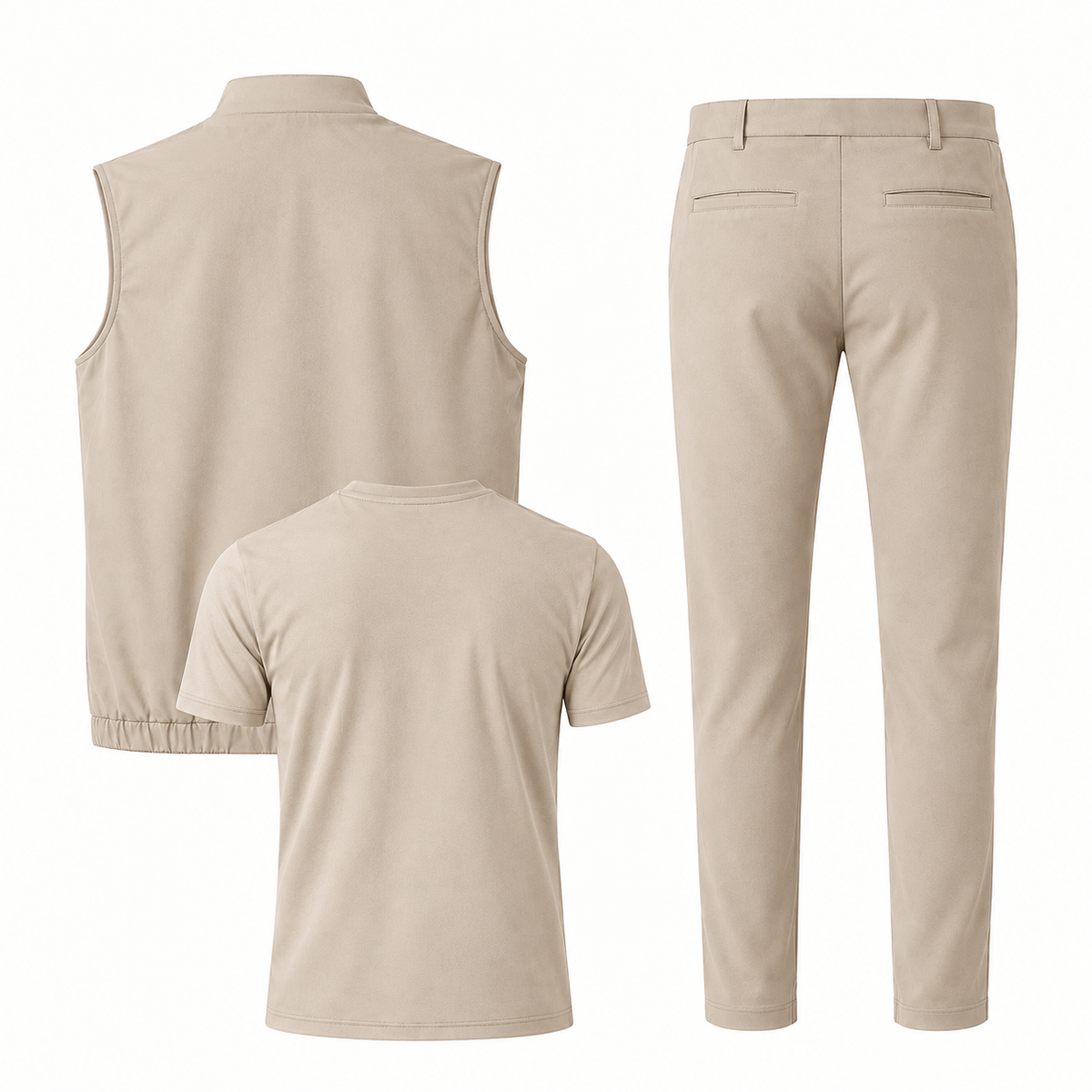Triple Gilet Layering Set Beige