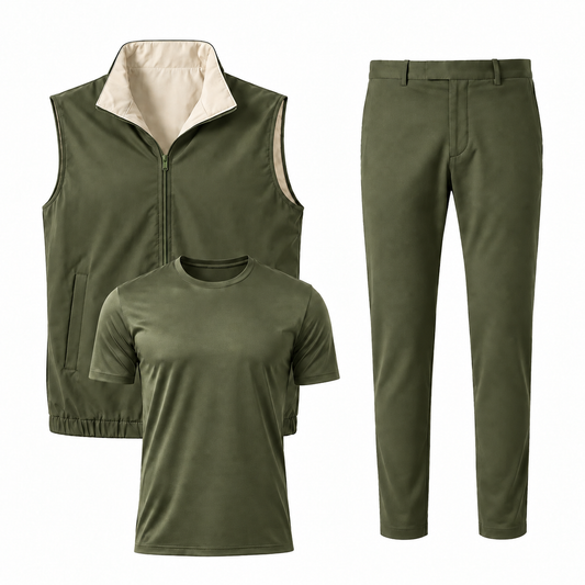 Triple Gilet Layering Set Green
