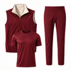 Triple Gilet Layering Set Wine Red